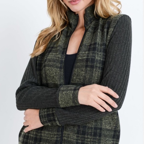 🔥Plaid Open Zipper Jacket - Picture 6 of 8